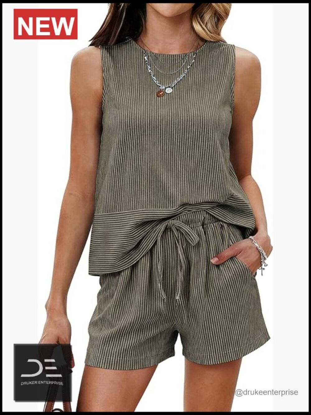 Women's 2 Piece Shorts Lounge Set Sleeveless Tank Top Matching Outfits